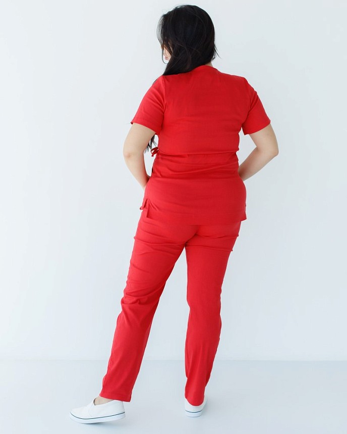 Медичний костюм жіночий Ріо червоний +SIZE 11